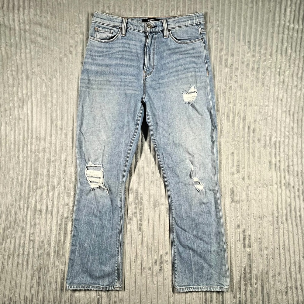 Hudson Holly Boot Distressed Light Wash Jeans Women's 28‎ (Fits 30x26) *Flaws